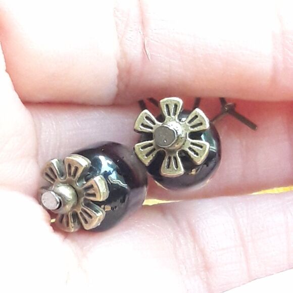 Artisan earrings  485# NEW bohemian Handmade Ombre glass bead dangle earrings a - Picture 4 of 5